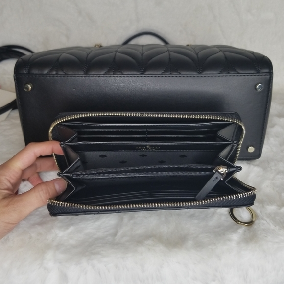 kate spade 2PCS SET QUITLED LEATHER BAG WALLET - Picture 7 of 13